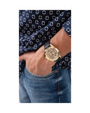 Guess Tailor Gold Dial Black Leather Strap Watch for Men - GW0389G2 Authentic Buy Shop Now