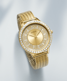 Guess Willow Two Tine Dial Gold Mesh Bracelet Watch For Women - W0836L3 Authentic Buy Shop Now