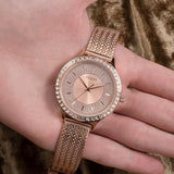 Guess Soiree Diamonds Rose Gold Dial Rose Gold Mesh Bracelet Watch for Women - GW0402L3 Authentic Buy Shop Now