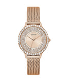 Guess Soiree Diamonds Rose Gold Dial Rose Gold Mesh Bracelet Watch for Women - GW0402L3 Authentic Buy Shop Now