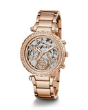 Guess Solstice Diamonds Rose Gold Dial Rose Gold Steel Strap Watch for Women - GW0403L3 Authentic Buy Shop Now