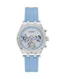 Guess Heiress Diamonds Blue Dial Blue Rubber Strap Watch for Women - GW0407L1 Authentic Buy Shop Now