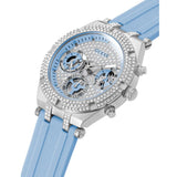 Guess Heiress Diamonds Blue Dial Blue Rubber Strap Watch for Women - GW0407L1 Authentic Buy Shop Now