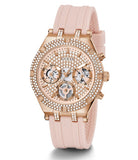 Guess Heiress Diamonds Rose Gold Dial Pink Rubber Strap Watch for Women - GW0407L3 Authentic Buy Shop Now