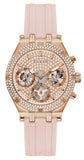 Guess Heiress Diamonds Rose Gold Dial Pink Rubber Strap Watch for Women - GW0407L3 Authentic Buy Shop Now