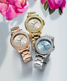 Guess Crown Jewel Diamonds White Dial Gold Steel Strap Watch for Women - GW0410L2 Authentic Buy Shop Now