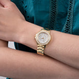 Guess Crown Jewel Diamonds White Dial Gold Steel Strap Watch for Women - GW0410L2 Authentic Buy Shop Now