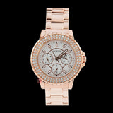 Guess Crown Jewel Multifunction Diamonds White Dial Rose Gold Steel Strap Watch For Women - GW0410L3 Authentic Buy Shop Now