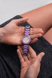 Guess Crown Jewel Diamonds Purple Dial Purple Steel Strap Watch for Women - GW0410L4 Authentic Buy Shop Now