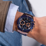 Guess Poseidon Chronograph Blue Dial Blue Silicone Strap Watch For Men - GW0425G3 Authentic Buy Shop Now