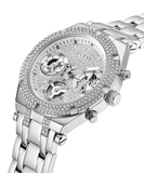 Guess Heiress Multifunction Diamonds Silver Dial Silver Steel Strap Watch for Women - GW0440L1 Authentic Buy Shop Now