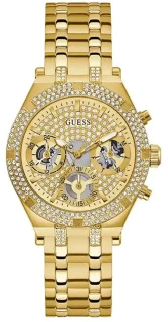 Guess Heiress Multifunction Diamonds Gold Dial Gold Steel Strap Watch for Women - GW0440L2 Authentic Buy Shop Now