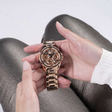 Guess Queen Multifunction Rose Gold Dial Rose Gold Steel Strap Watch For Women - GW0464L3 Authentic Buy Shop Now