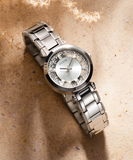 Guess Night Life Clear Silver Dial Silver Steel Strap Watch for Women - GW0470L1 Authentic Buy Shop Now
