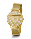 Guess Iconic Diamonds Gold Dial Gold Mesh Bracelet Watch For Women - GW0477L2 Authentic Buy Shop Now