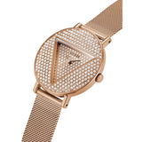 Guess Iconic Diamonds Rose Gold Dial Rose Gold Mesh Bracelet Watch For Women - GW0477L3 Authentic Buy Shop Now