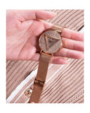 Guess Iconic Diamonds Rose Gold Dial Rose Gold Mesh Bracelet Watch For Women - GW0477L3 Authentic Buy Shop Now