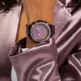 Guess Confetti Chronograph Crystals Multicolor Dial Purple Steel Strap Watch For Women - GW0483L5 Authentic Buy Shop Now