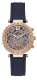 Guess Solistice Diamonds Roe Gold Dial Black Rubber Strap Watch for Women - GW0484L2 Authentic Buy Shop Now