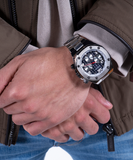 Guess Empire Quartz Black Dial Silver Steel Strap Watch For Men - GW0489G1 Authentic Buy Shop Now