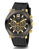 Guess Edge Chronograph Black Dial Black Leather Strap Watch For Men - GW0492G1 Authentic Buy Shop Now