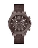 Guess Edge Chronograph Brown Dial Brown Leather Strap Watch For Men - GW0492G2 Authentic Buy Shop Now