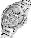 Guess King Quartz Silver Dial Silver Steel Strap Watch For Men - GW0497G1 Authentic Buy Shop Now