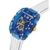 Guess Phoenix Analog Blue Dial White Silicone Strap Watch For Men - GE0499G6 Authentic Buy Shop Now