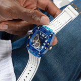 Guess Phoenix Analog Blue Dial White Silicone Strap Watch For Men - GE0499G6 Authentic Buy Shop Now