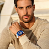 Guess Phoenix Multifunction Blue Dial White Rubber Strap Watch for Men - GW0499G6 Authentic Buy Shop Now