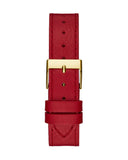 Guess Fame Quartz Gold Dial Red Leather Strap Watch For Women - GW0504L2 Authentic Buy Shop Now
