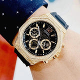 Guess Momentum Chronograph Diamonds Black Dial Black Silicone Strap Watch For Men - GW0518G2 Authentic Buy Shop Now