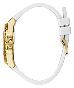 Guess Multifunction Gold Dial White Rubber Strap Watch for Women - GW0519L2 Authentic Buy Shop Now