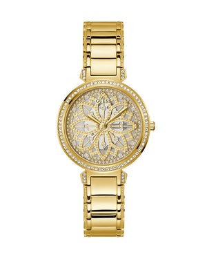 Guess Lily Quartz Gold Dial Gold Steel Strap Watch For Women - GW0528L2 Authentic Buy Shop Now