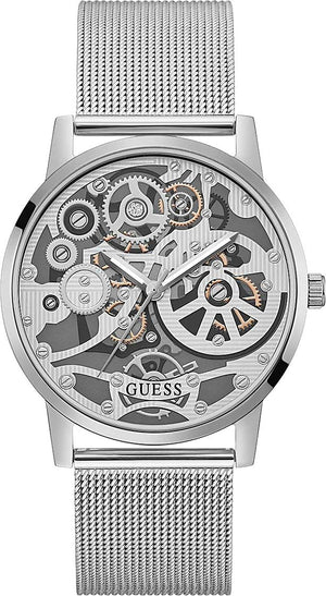 Guess Gadget Silver Dial Silver Mesh Bracelet Watch for Men - GW0538G1 Authentic Buy Shop Now
