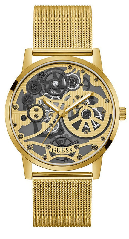 Guess Gadget Gold Dial Gold Mesh Bracelet Watch for Men - GW0538G2 Authentic Buy Shop Now