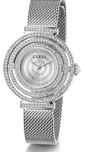 Guess Dream Crystals Silver Dial Silver Mesh Strap Watch For Women - GW0550L1 Authentic Buy Shop Now
