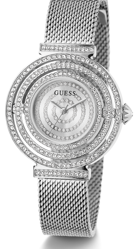 Guess Dream Crystals Silver Dial Silver Mesh Strap Watch For Women - GW0550L1 Authentic Buy Shop Now