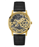 Guess Gadget Gold Dial Black Leather Strap Watch for Men - GW0570G1 Authentic Buy Shop Now