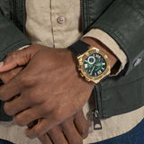 Guess Headliner Multifunction Green Dial Black Silicone Strap Watch For Men - GW0571G3 Authentic Buy Shop Now