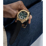 Guess Headliner Multifunction Green Dial Black Silicone Strap Watch For Men - GW0571G3 Authentic Buy Shop Now