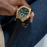 Guess Headliner Multifunction Green Dial Black Silicone Strap Watch For Men - GW0571G3 Authentic Buy Shop Now