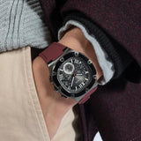 Guess Headline Multifunction Grey Dial Burgundy Silicone Strap Watch For Men - GW0571G4 Authentic Buy Shop Now