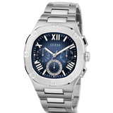 Guess Headliner Multifunction Blue Dial Silver Steel Strap Watch For Men - GW0572G1 Authentic Buy Shop Now
