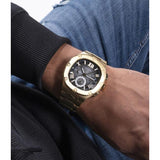 Guess Headliner Multifunction Black Dial Gold Steel Strap Watch For Men - GW0572G2 Authentic Buy Shop Now
