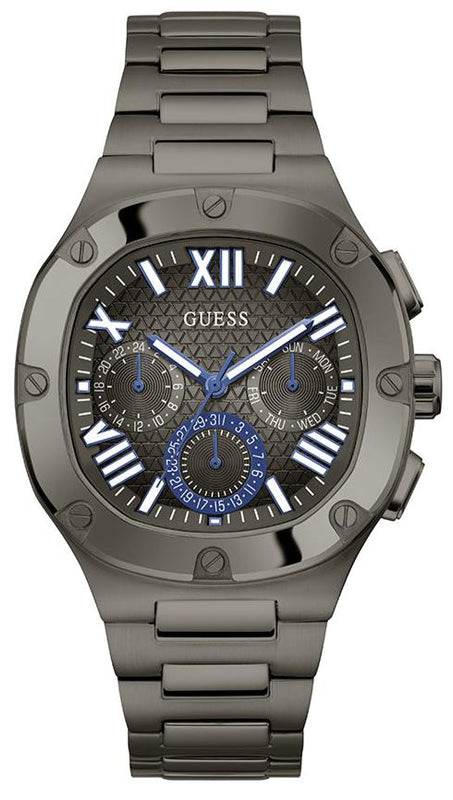Guess Headliner Quartz Black Dial Grey Steel Strap Watch For Men - GW0572G5 Authentic Buy Shop Now