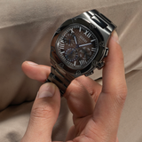 Guess Headliner Quartz Black Dial Grey Steel Strap Watch For Men - GW0572G5 Authentic Buy Shop Now