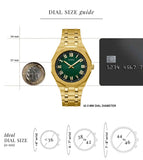 Guess Asset Quartz Green Dial Gold Steel Strap Watch For Men - GW0575G2 Authentic Buy Shop Now