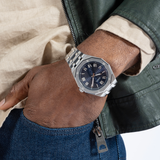 Guess Asset Quartz Blue Dial Silver Steel Strap Watch For Men - GW0575G4 Authentic Buy Shop Now