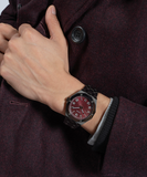 Guess Asset Quartz Red Dial Black Steel Strap Watch For Men - GW0575G5 Authentic Buy Shop Now